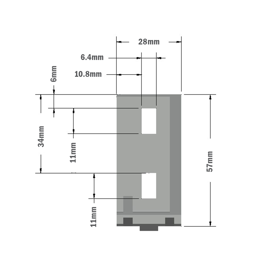 40-150-3 MODULAR SOLUTIONS ALUMINUM GUSSET<BR>30 SERIES 30MM X 60MM ANGLE W/HARDWARE